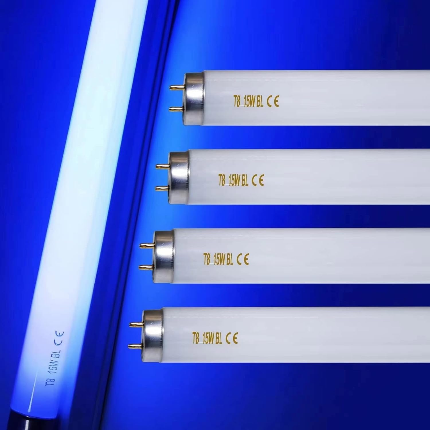 Amgolibi 18 Inch 15 Watt U V/A Black Light Bulb F15T8/BL Replacement T8 BL Fluorescent Lamps for 30W Machine 350BL 365-Nm Blue Light 4 Count