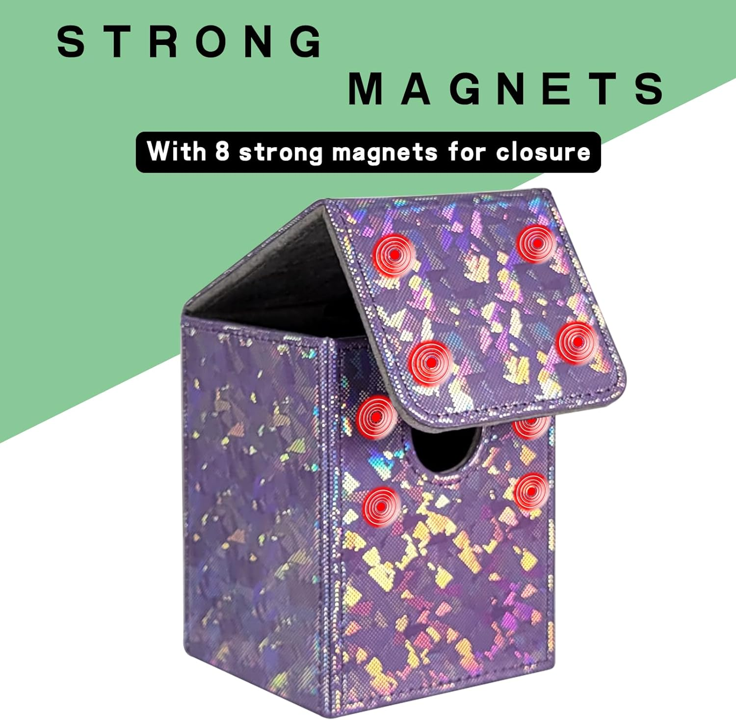 Dmoicols Sparkly Card Deck Box Holds 100+ Single Sleeved Cards ,Leather Card ... - Picture 6 of 19