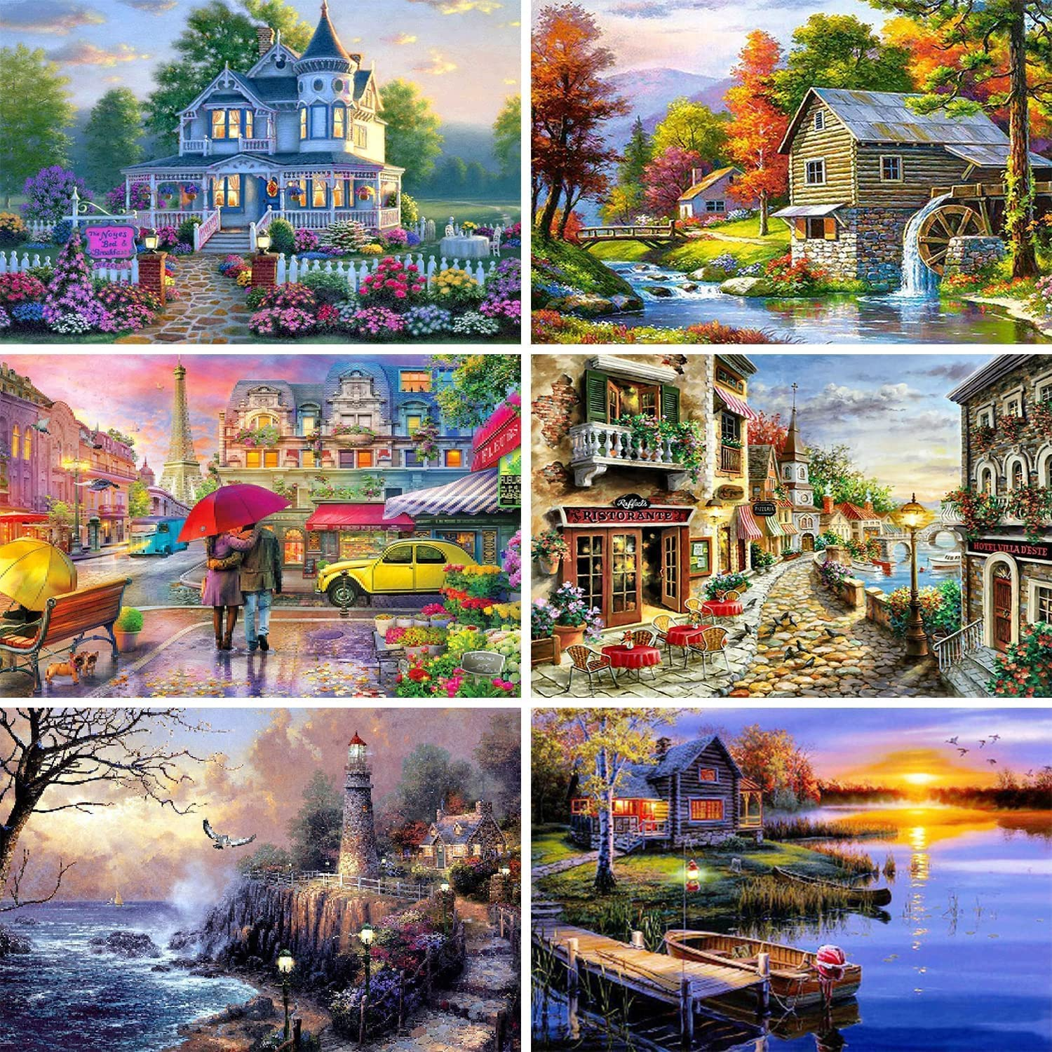 6 Pack Diamond Painting Kits, 30x40cm 5D Diamond Art Kits Crafts for Adults K... - Picture 2 of 13