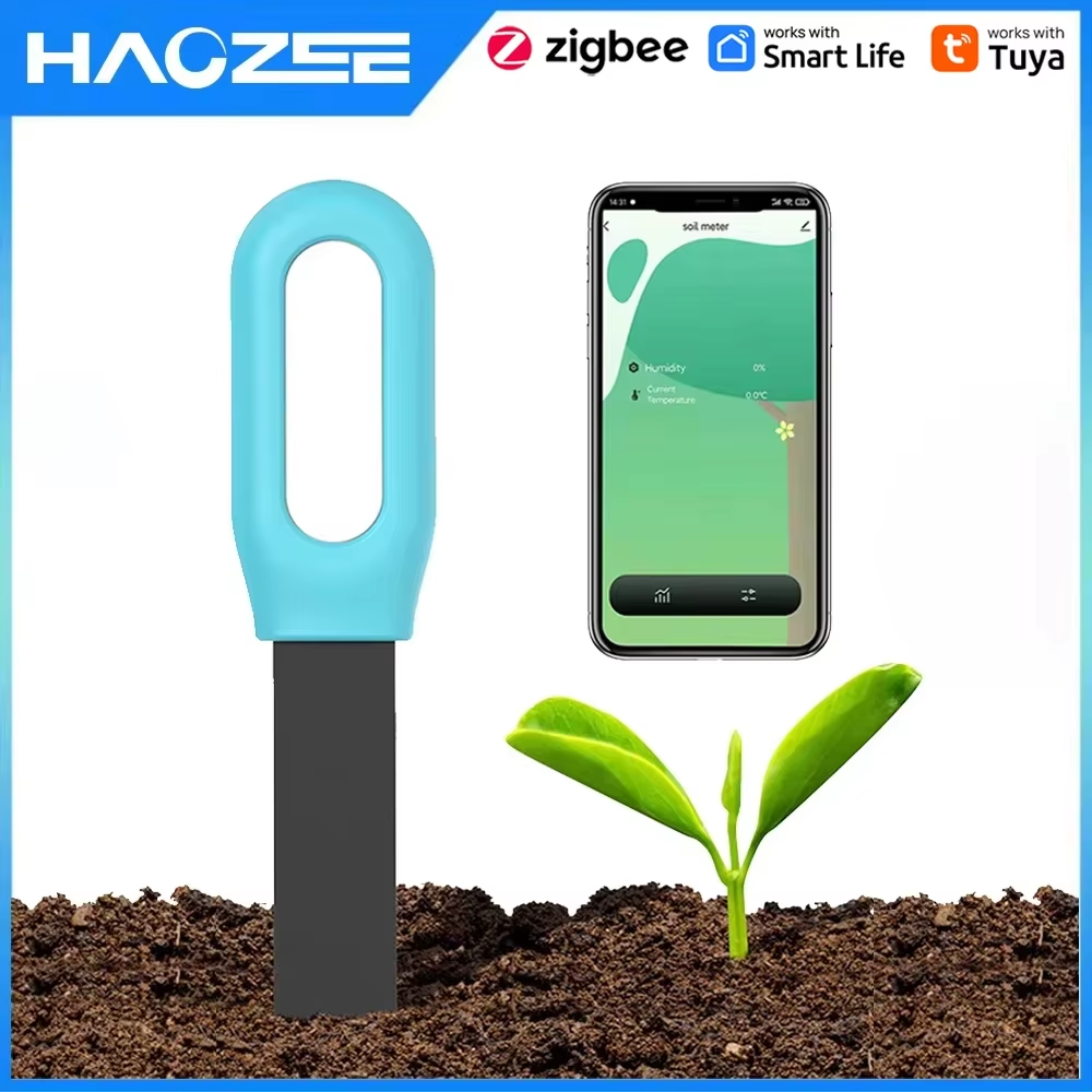 Tuya Smart Zigbee Soil Tester Temperature and Humidity Meter Thermo Hygrometer Garden Automation Irrigation Detector
