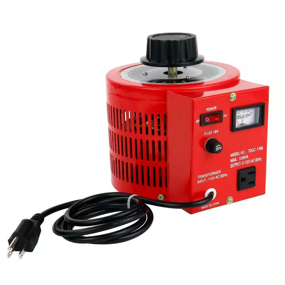 Voltage Transformer 10 Amp Auto AC Variable Voltage Converter, 1000VA, 0~130 Volt Output (1000W Max)