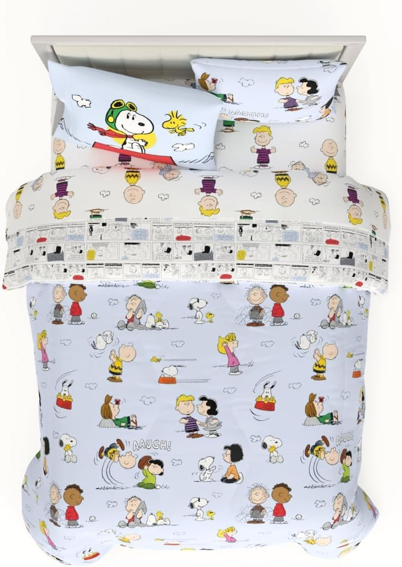 Peanuts Multi Character 7-Piece Bedding Set - Super Soft Comforter & Sheets