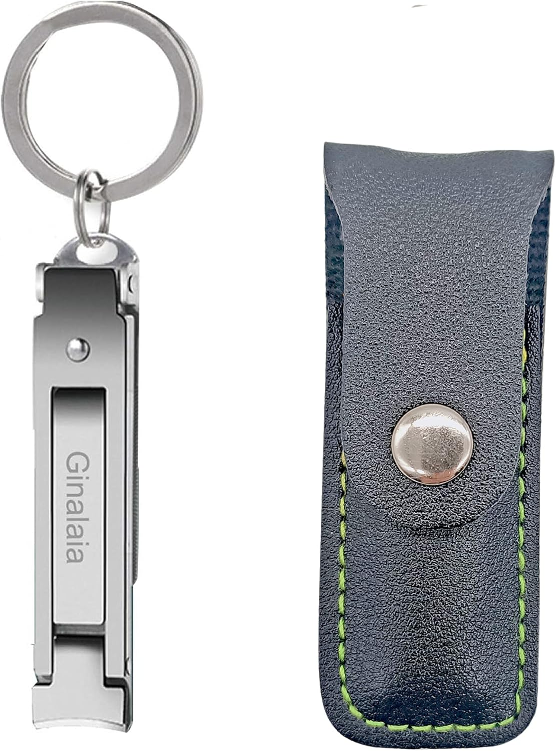 Stainless Steel Portable Nail Cutter，German Keychain Nail Clipper with File for Man and Women, Ultra Thin Flat Fingernail Clipper Perfect Use for Traveling、 Home 、 Office (Small, 1)