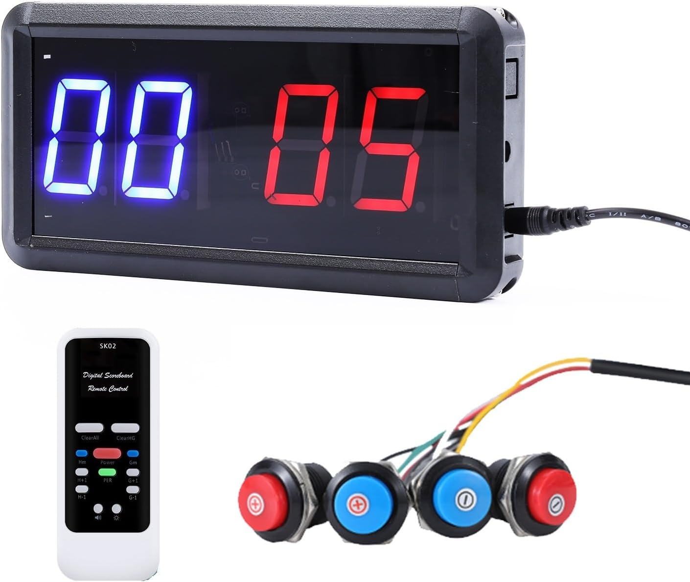 Electronic Score Keeper Scoreboard with Remote for Cornhole Basketball Ping Pong Table Tennis Badminton Volleyball Baseball Billiard Squash Quiz Kids Electronic Digital Clock