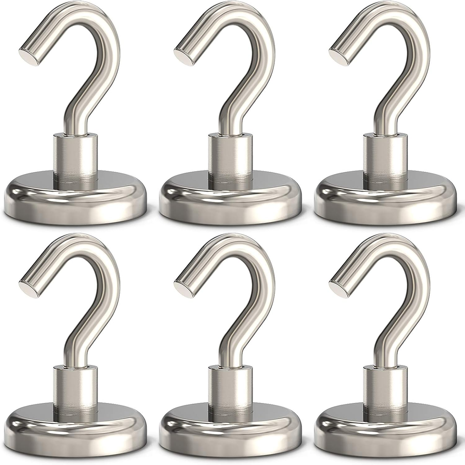 Magnetic Hooks Heavy Duty, 110 Lbs Strong Magnet Hooks for Hanging, Magnet with Hook for Cruise, Refrigerator, Pack of 6