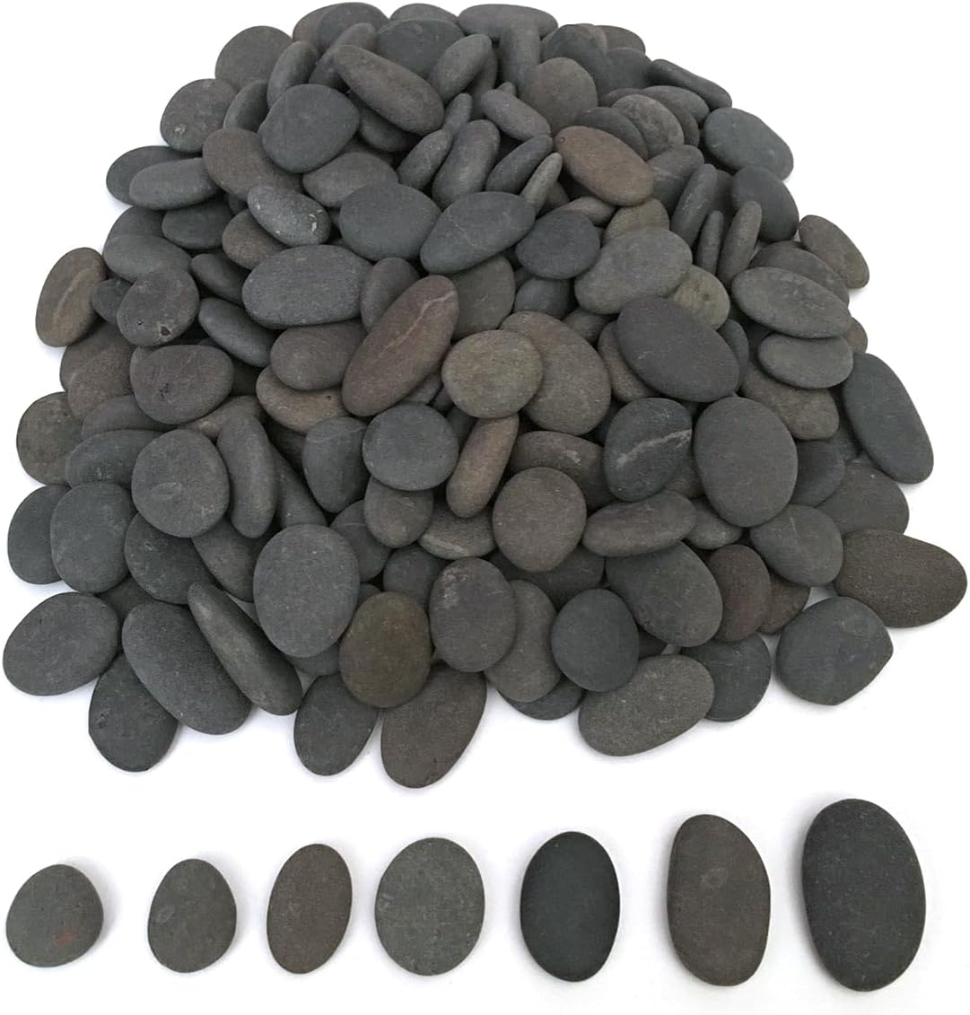 800G Grey Pebbles Gravel,Flat River Stones for Painting Arts Crafts 1.5-3CM |  Natural Smooth Decorative Stones Rocks for Aquarium Decor Flowerpot Landscaping
