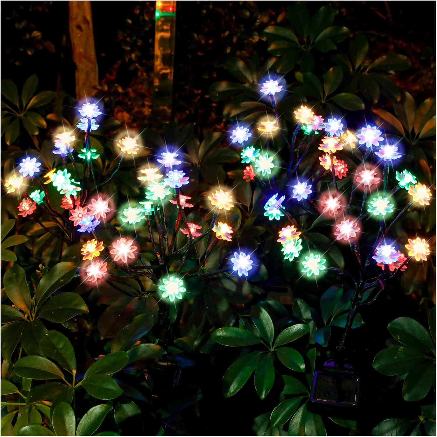 Solar Garden Lights - Upgraded Landscape Tree Lights with Larger Solar Capacity, Decorative Light Outdoor for Pathway, Patio, Front Yard Decoration(2 Pack)