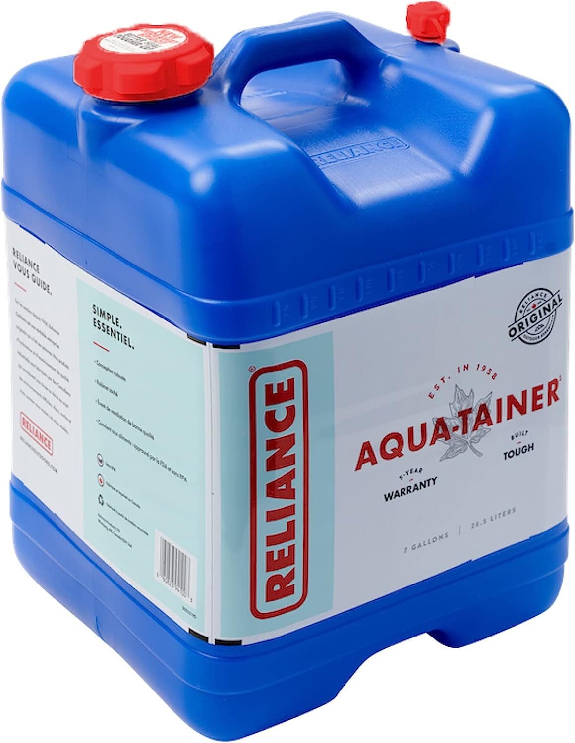 Aqua-Tainer 7 Gallon Rigid Water Container, Blue , 11.3 Inch X 11.0 Inch X 15.3 Inch