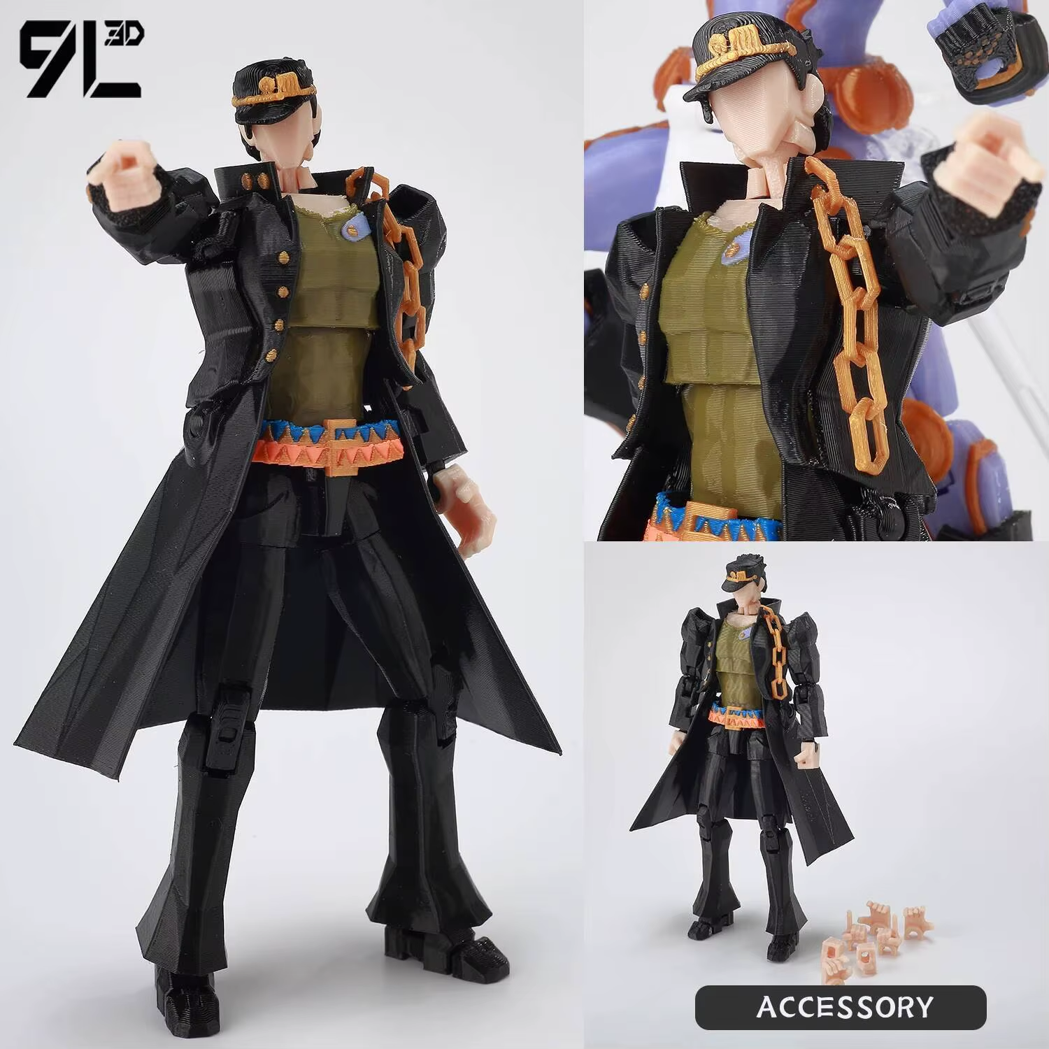 9L3D Lucky13 Jojo'S Jotaro Kujo Action Figure Dummy13 with Star