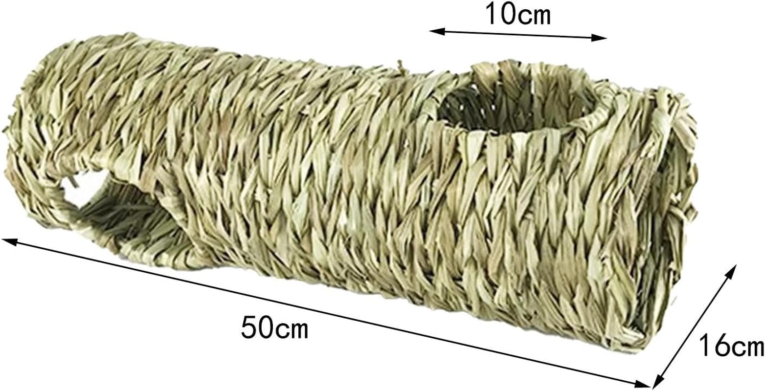 Generic Pet Grass Tunnel Toy Rabbit Tunnel Tube Hut Hay Bed Woven Grass House... - Picture 3 of 9