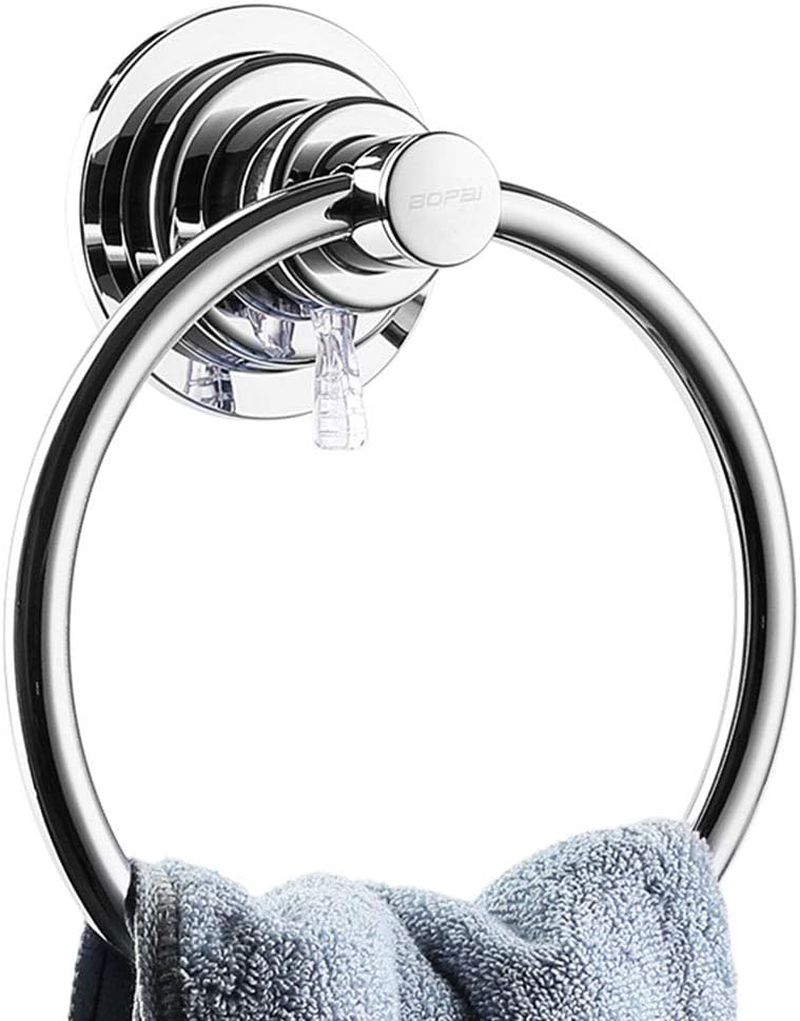 Drill Free Powerful Vacuum Suction Cup Towel Ring Shower Washcloth Hand Towel round Holder