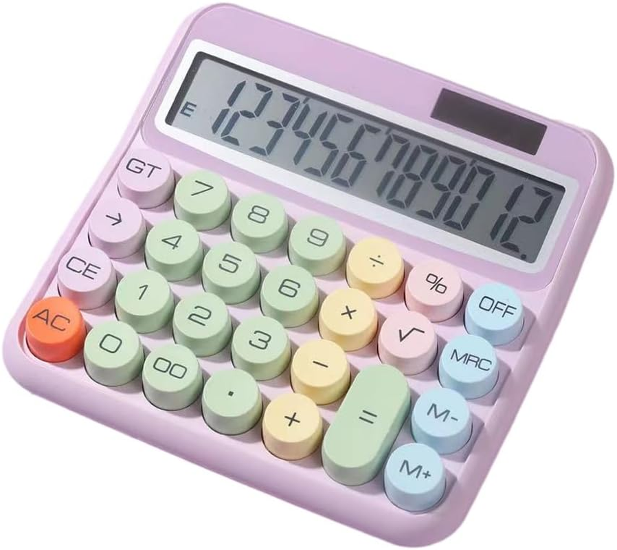 Mechanical Calculator 12 Digit Large LCD Display Big Round Button 15°Tilt Scr... - Picture 11 of 16