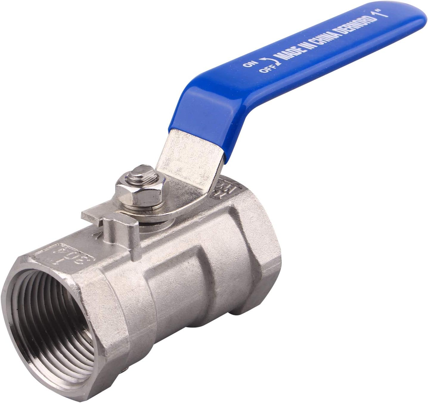 Stainless Steel Ball Valve 1PC Type 1 Inch NPT Standard Port for Water, Oil, and Gas (1 Inch Ball Valve)