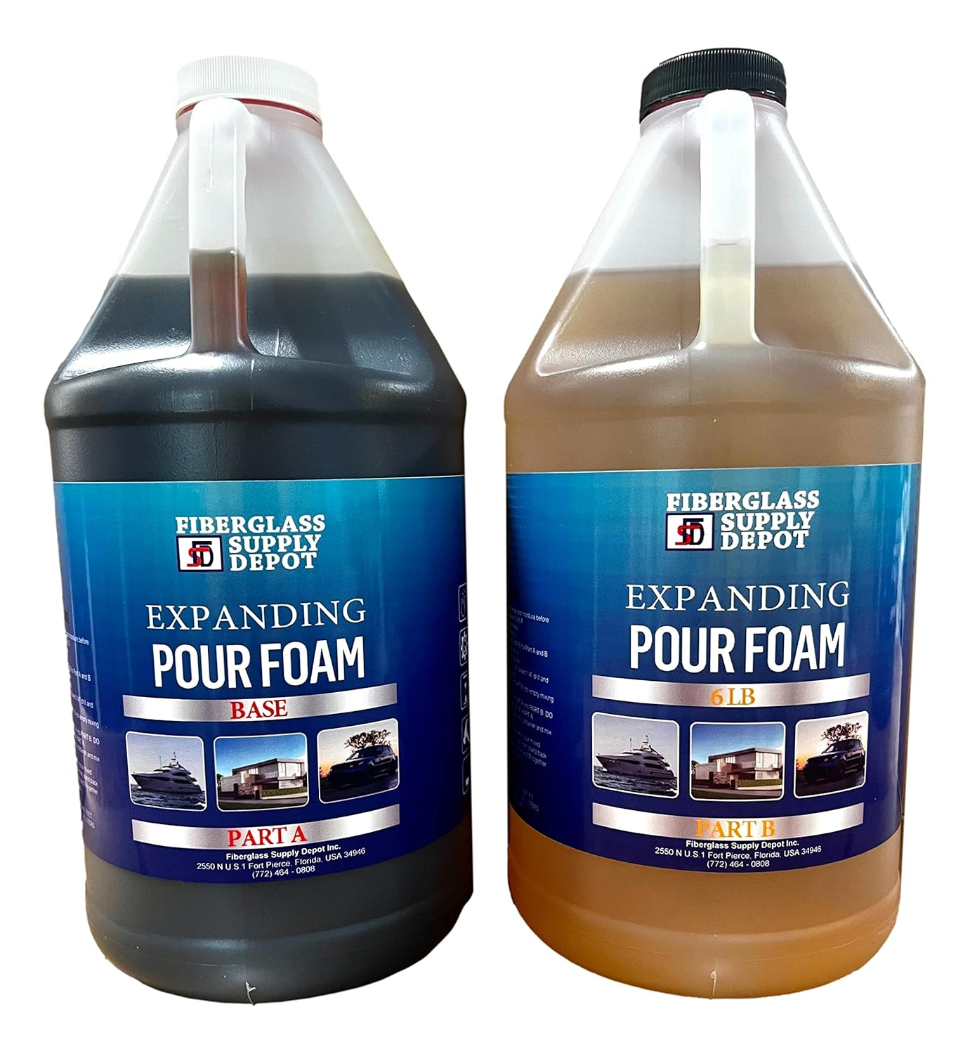 6 Lb. Density Expanding Pour Foam, 2 Part Polyurethane Closed Cell Liquid Foa...