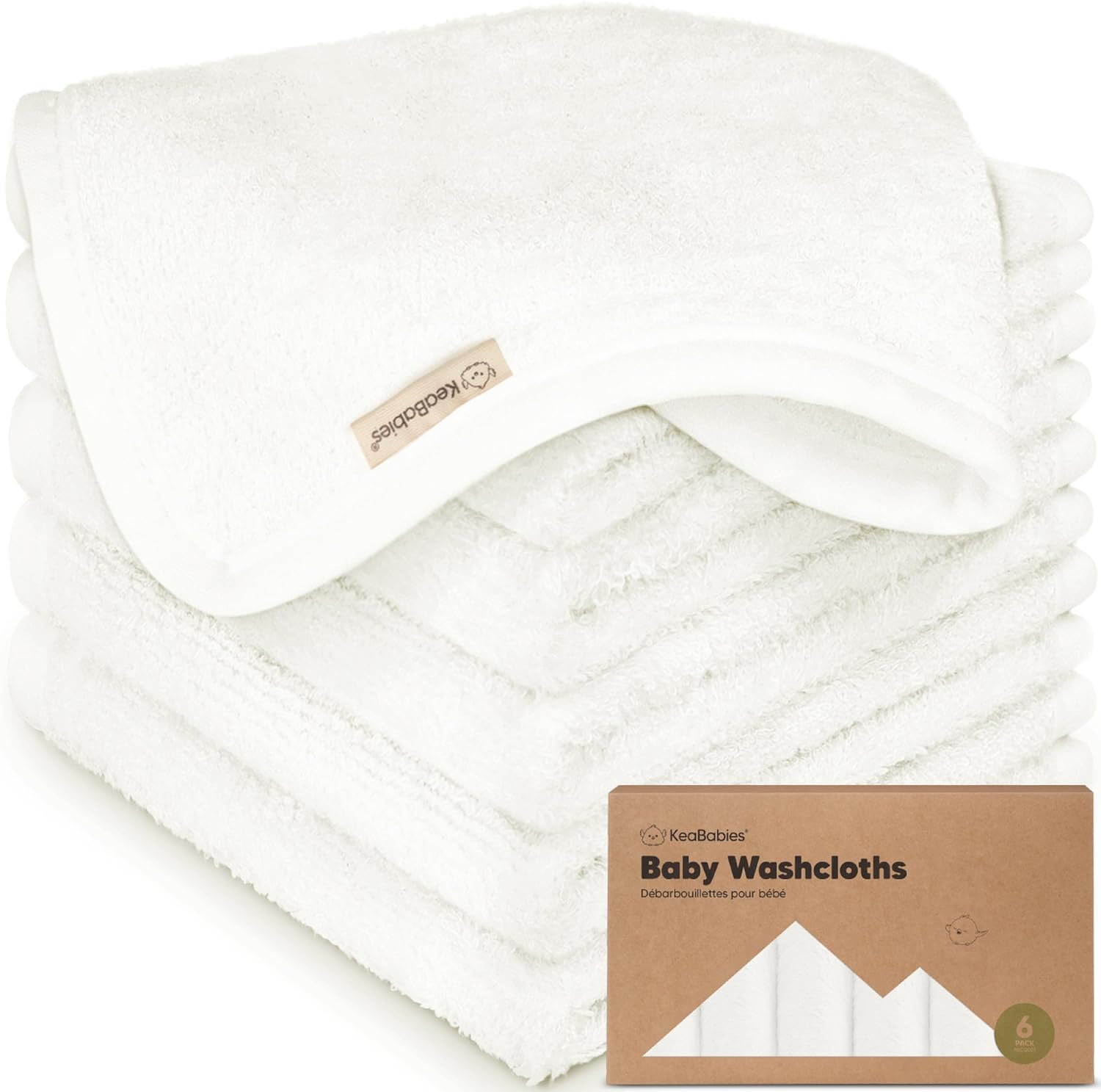 6-Pack Baby Wash Cloths - Organic Bamboo Baby Face Cloth, Baby Wash Cloth, Ba... - Picture 2 of 16