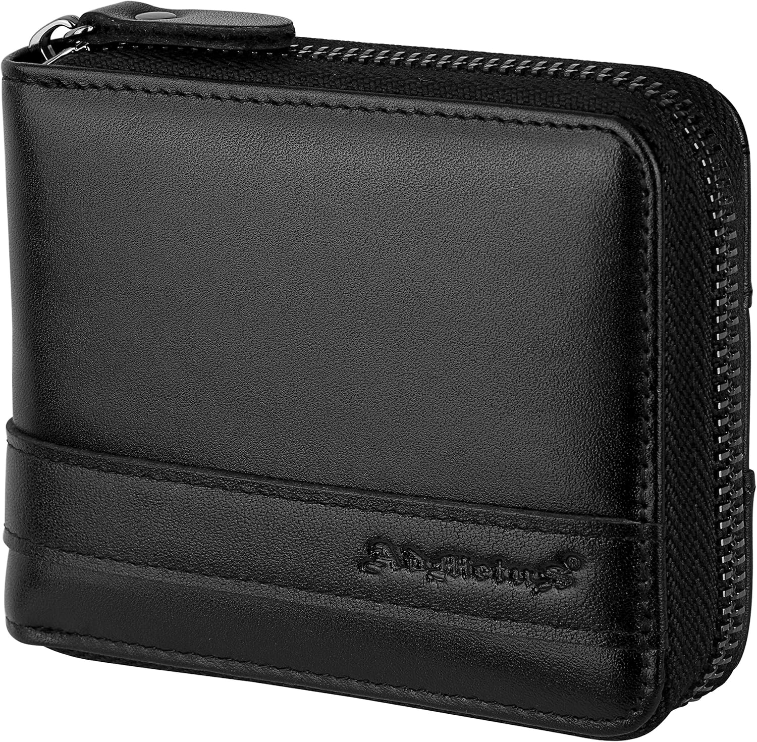 Admetus Men'S Genuine Leather Short Zip-Around Bifold Wallet