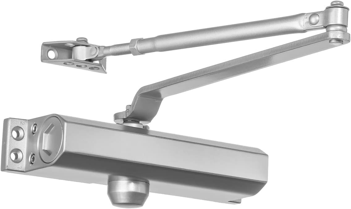 Dynasty Hardware Door Closer, Commercial Hydraulic Closer, Self-Closing, Spring Size 4, ADA Compliant, Surface Mount, Sprayed Aluminum, Series 4000