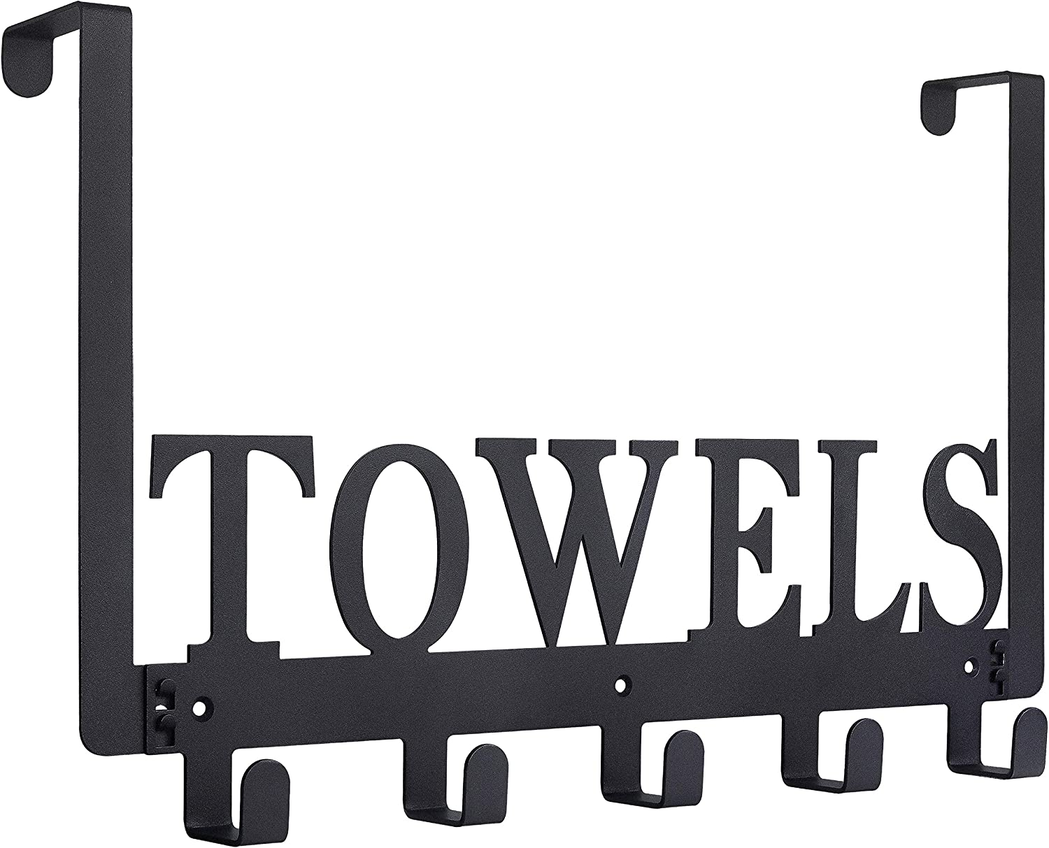 Over the Door Black Metal Towel Hooks