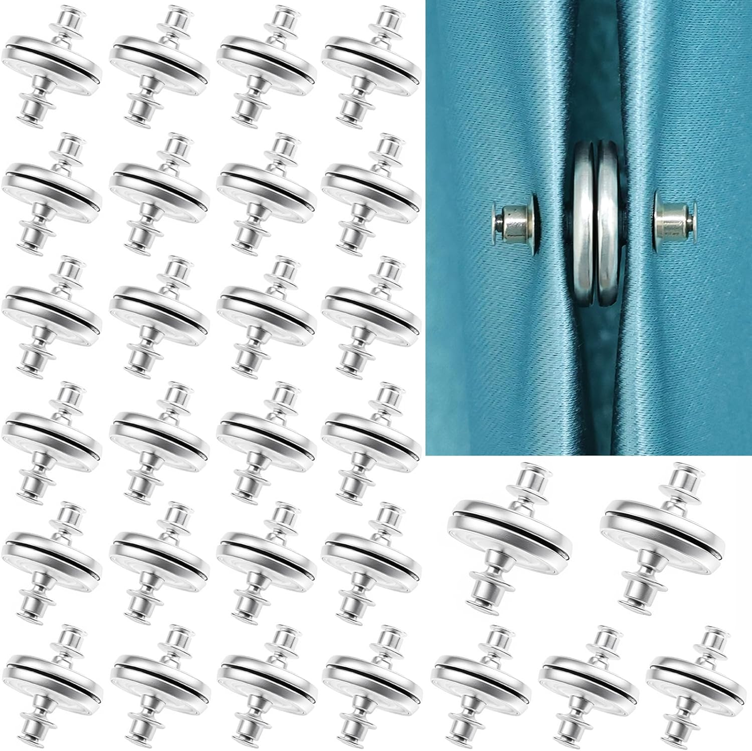 Yatinkim 9 Pairs Magnetic Curtain Closure Magnets Curtains Buckle Clips Weigh... - Picture 9 of 11