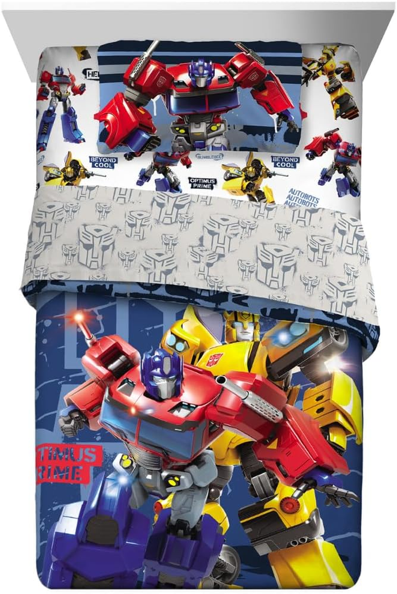 Transformers Optimus Prime Super Soft Comforter and Sheet Set with Sham, 4 Piece Twin Size, (Official Licensed Product) by Collectibles