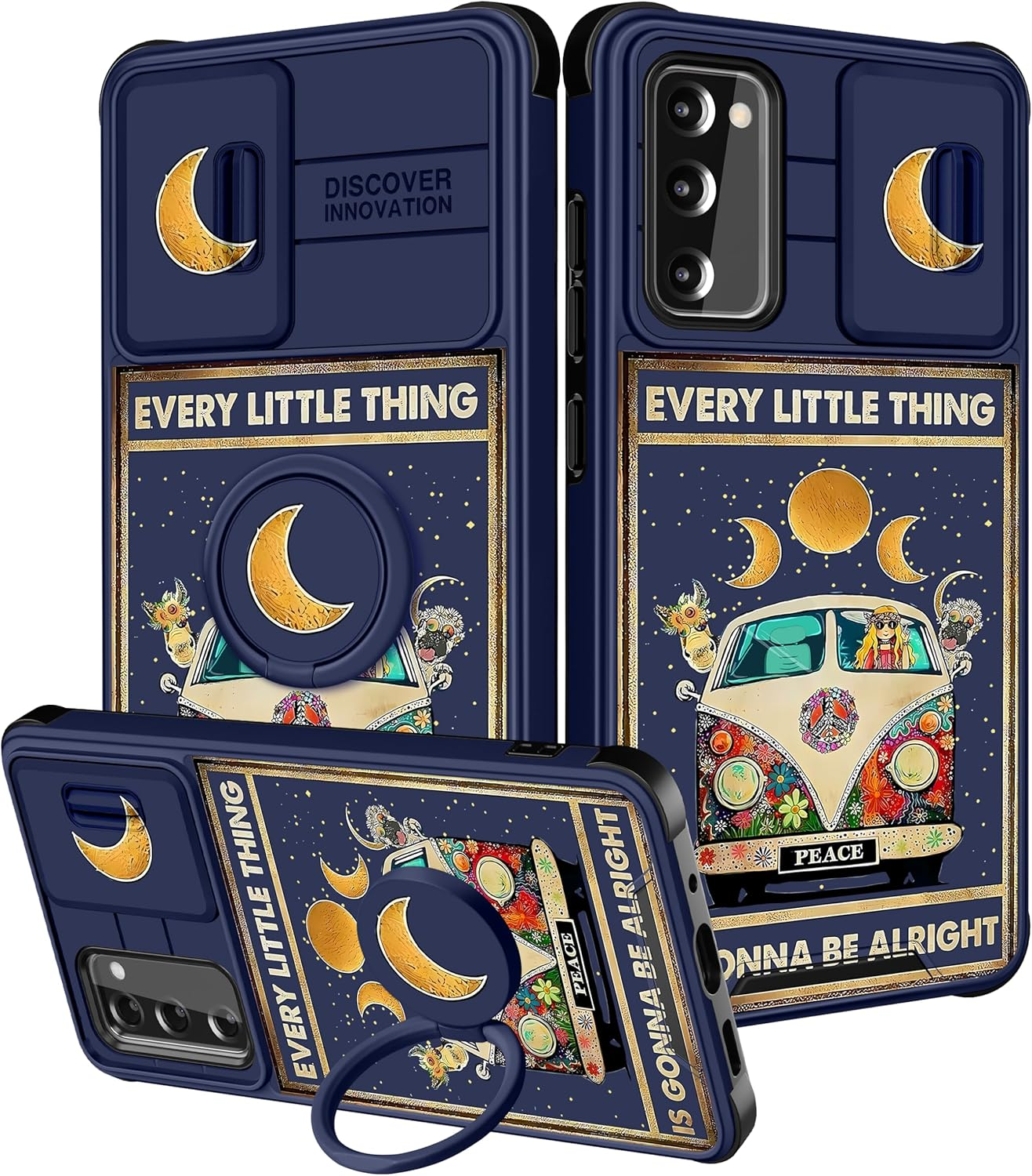 Funermei for Samsung Galaxy S20 FE Case - Women Cute Girls Kawaii Animals Cover Girly Pretty Colorful Bus Design with Camera Cover Ring Stand Funda for Galaxy S20 FE 5G Phone Case