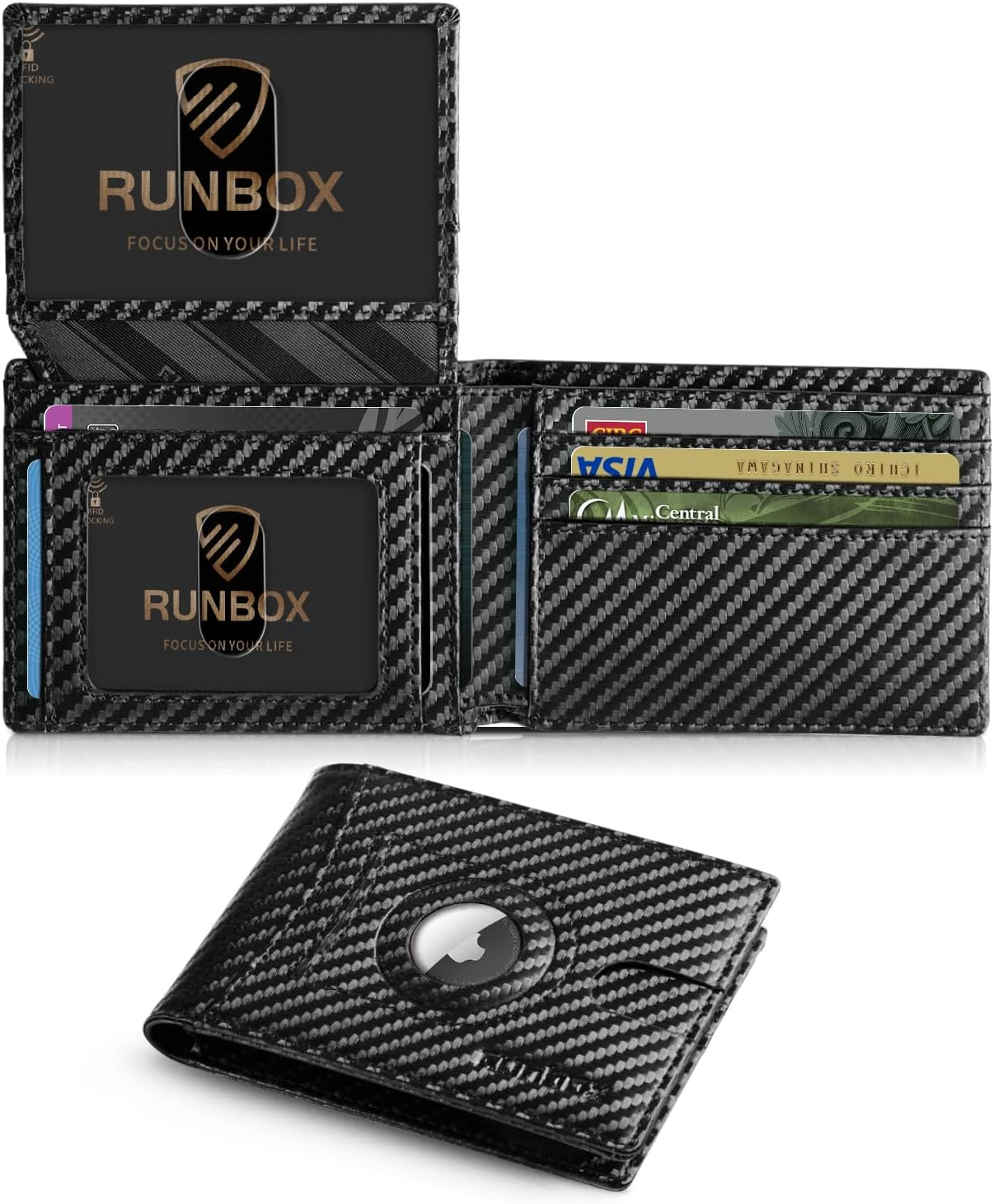Wallet for Men Slim Rfid Leather 2 ID Window With Gift Box | Slim, Rfid, 2 ID Window, With Gift Box, Slim, Rfid