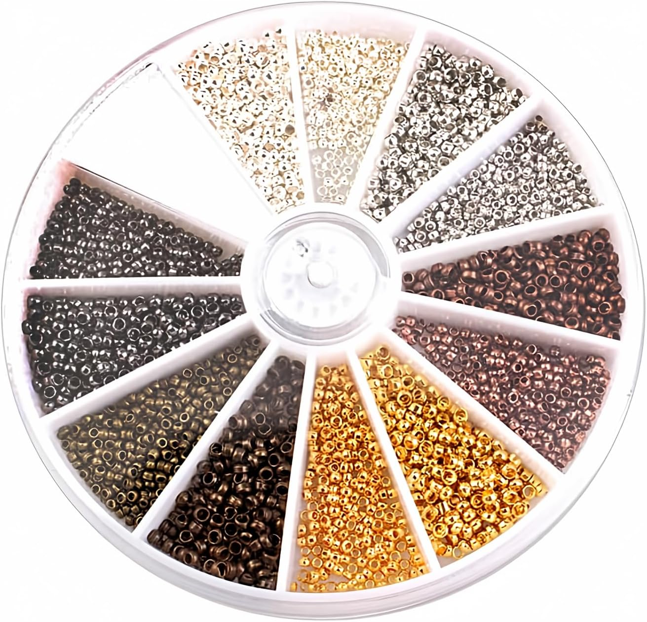 3000 PCS Crimp Beads Kit 1.5Mm+2.0Mm Copper Jewelry Making Beading Supplies 