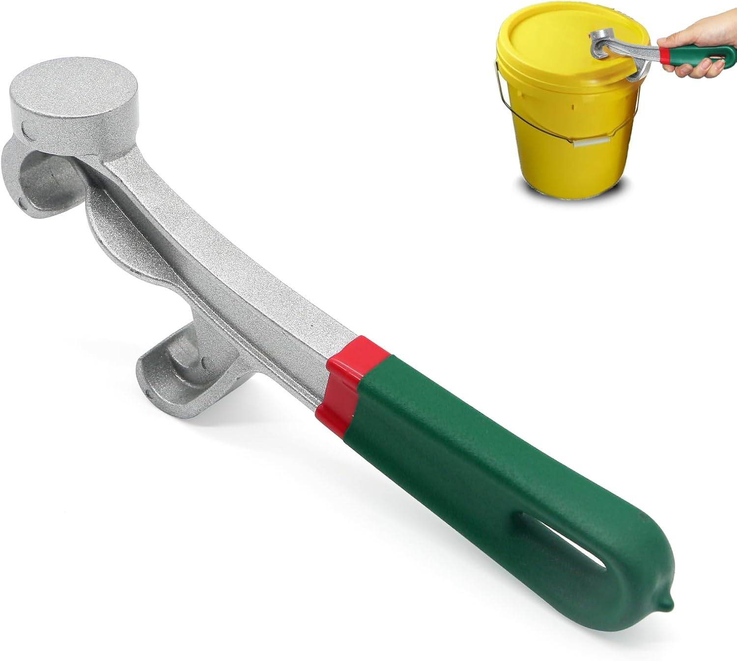 Upgraded 5 Gallon Bucket Opener Tool - Heavy Duty Aluminum Lid Wrench with Non-Slip Grip, Paint Can Opener for Industrial & Home Use