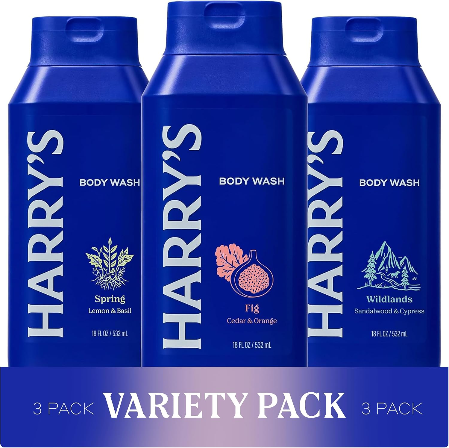 Harry'S Body Wash for Men Variety Pack - 3 X 532Ml Signature Scents - Sulphate, Paraben & Dye Free - Moisturising, Cleansing & Deep Cleanse - Perfect for Sensitive Skin