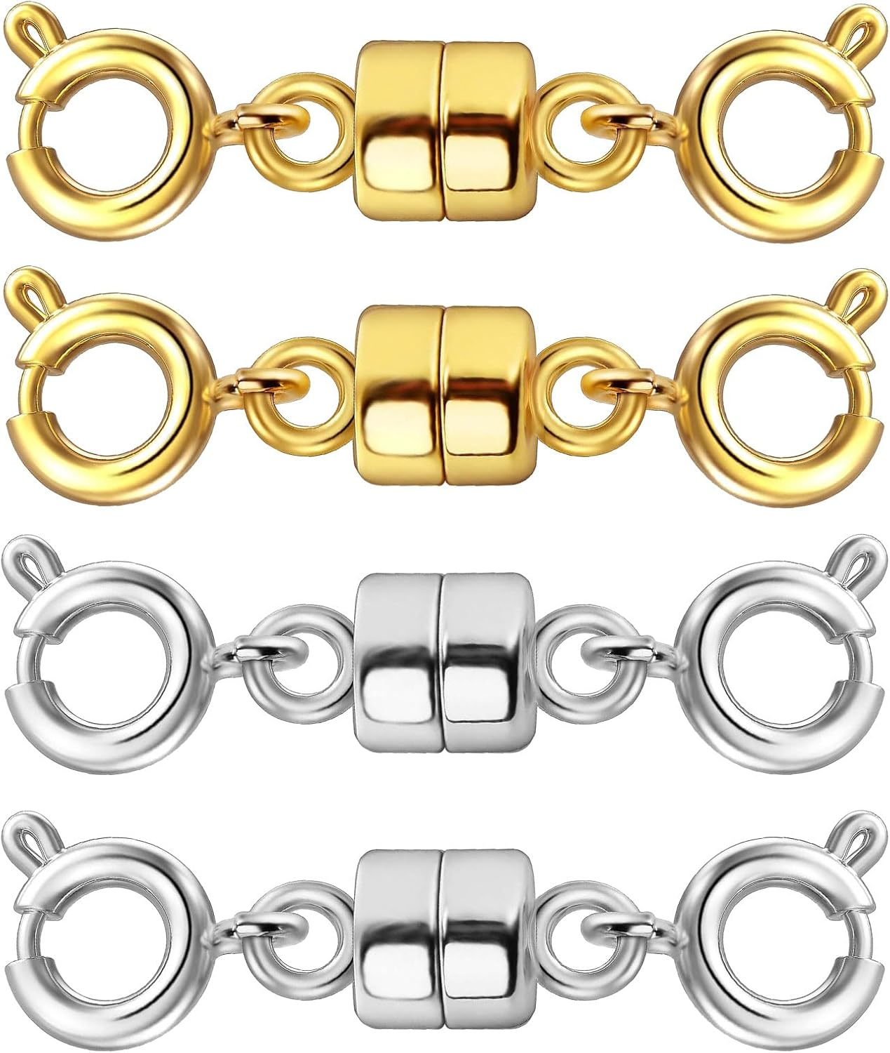 Double Magnetic Necklace Clasps and Closures 14K Gold and Silver Bracelet Extender Jewelry Clasps Converters for DIY Jewelry Making