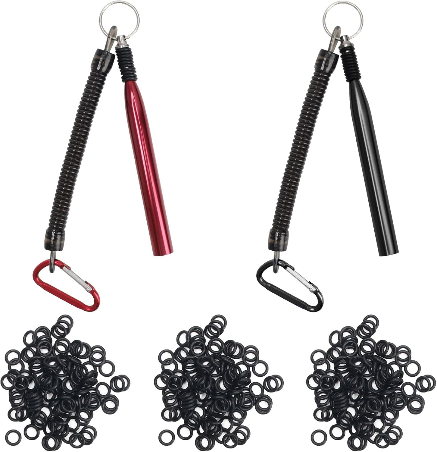Wacky Rig Tools 2 Pcs with 320 Pcs Wacky O-Rings, Luxiv Wacky Worm Tools for Fishing Worm Rig Kits Fishing Rigging Utensil for Clip Baits Utensil with Keychain