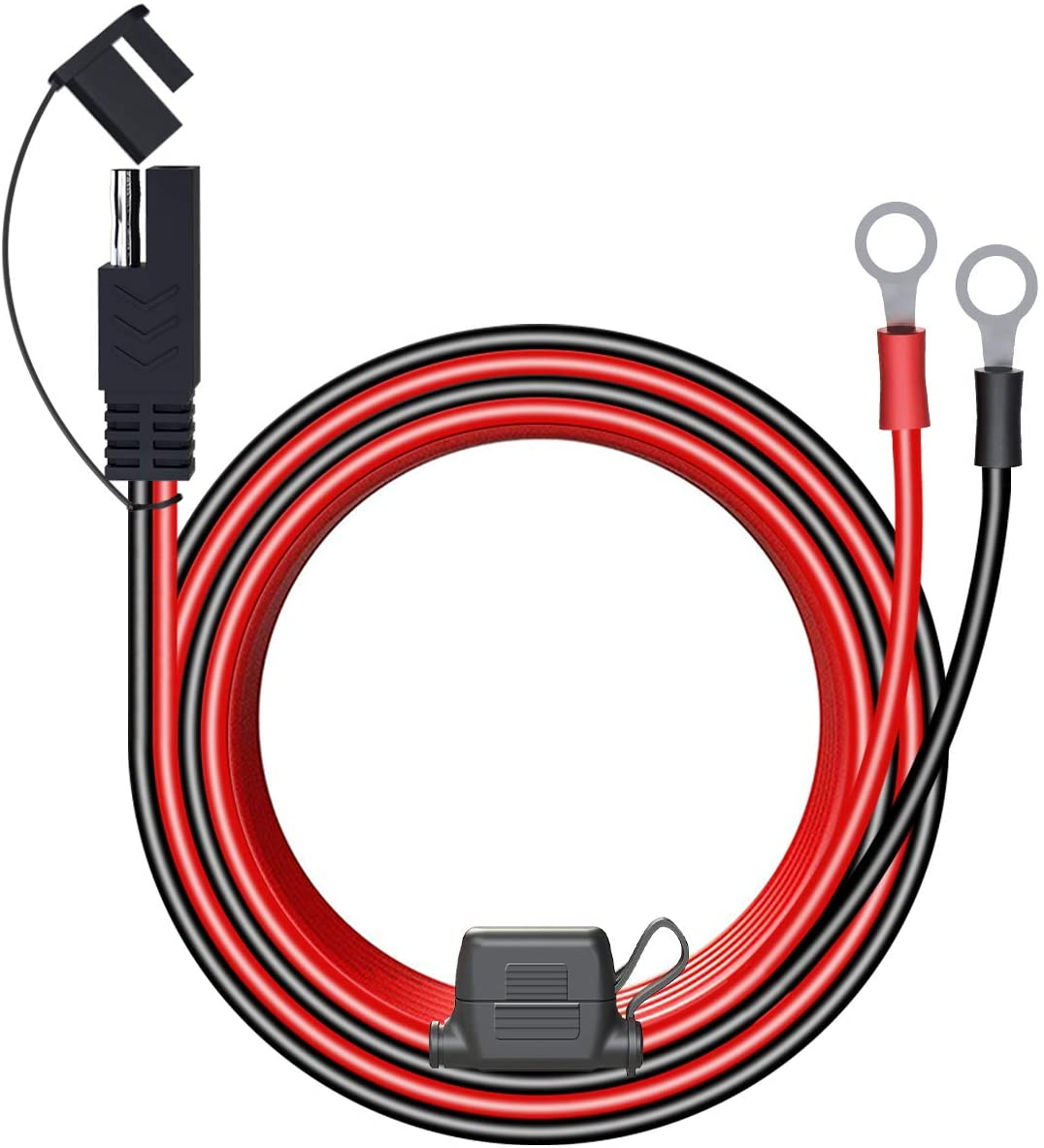 LST 6FT 12V Ring Terminal SAE to O Ring Connecters Extension Cord Cable Connector for Battery Charger/Maintainer