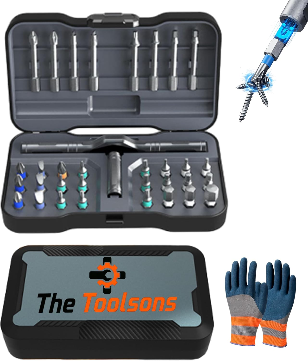 Multi Tool Set, 32 in 1 S2 Steel Magnetic Screwdriver Sets, High Torque with DIY Detachable T Ratchet Handle, Precision Repair for Furniture Assembly, Electrical Appliance, Bicycle (32Pcs)