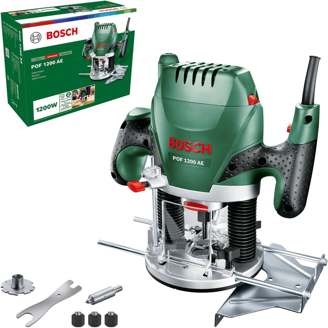 Bosch Home & Garden 1200W Electric Plunge Router with 8mm Bit, Parallel Guide... - Picture 3 of 11