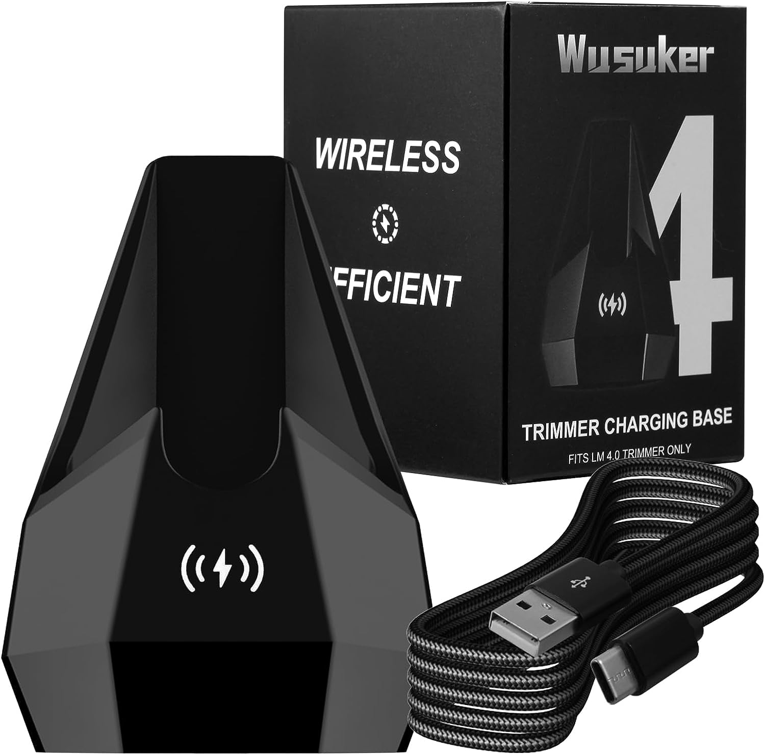 Charging Dock Replacement for Manscaped the Lawn Mower 4.0 Charger, Wireless Charging Dock and USB Cord Compatible with Manscaped the Lawn Mower 4.0 Trimmer Charger Only, Black