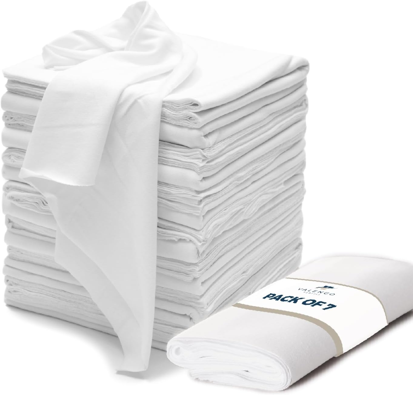 VALENGO New Lint Free Rags – 100% Cotton Cloth, Soft T-Shirt Rags, Lint Free Cloth for Staining Wood, Cast Iron, Dusting, Polishing, Painting and Cleaning – Reusable & Absorbent – 17”X17” (Pack of 7)