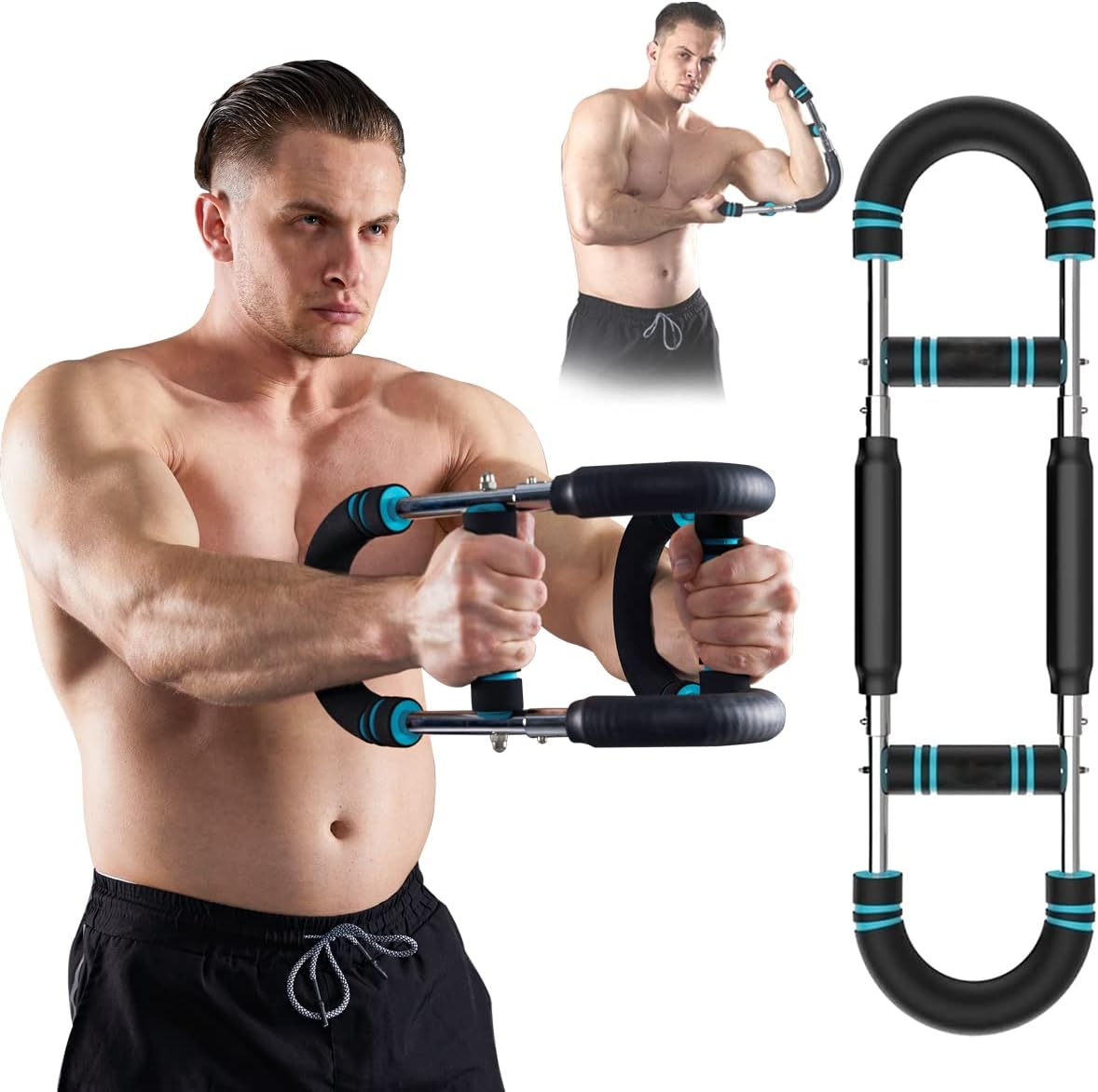 Twister Arm Exerciser,Adjustable Spring Workout Bar, Forearm Triceps Chest Enhanced Exercise Strengthener,Portable Home Fitness Equipment