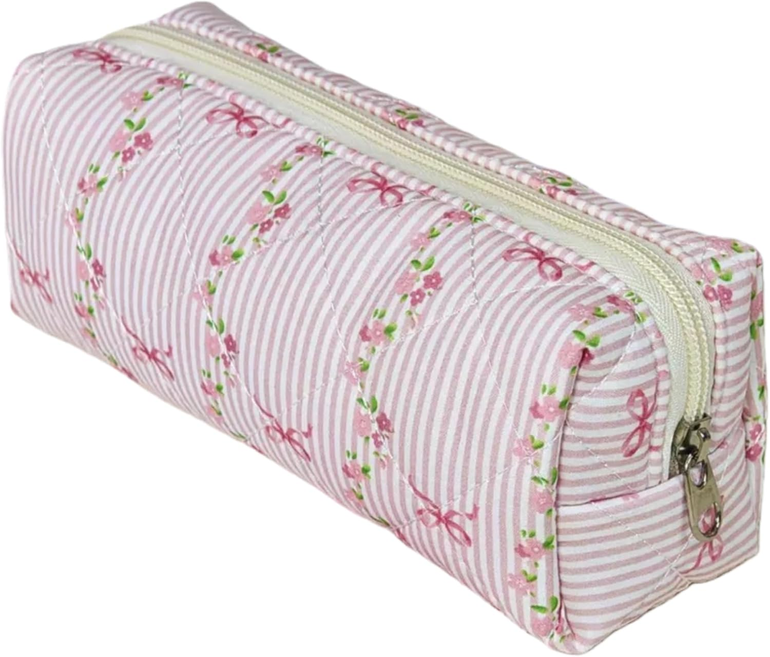 Pencil Pouch Cute Pencil Case for Girls Aesthetic Pencil Bag with Zipper Pen Cases School Supplies Makeup Bag (10 floral bow)