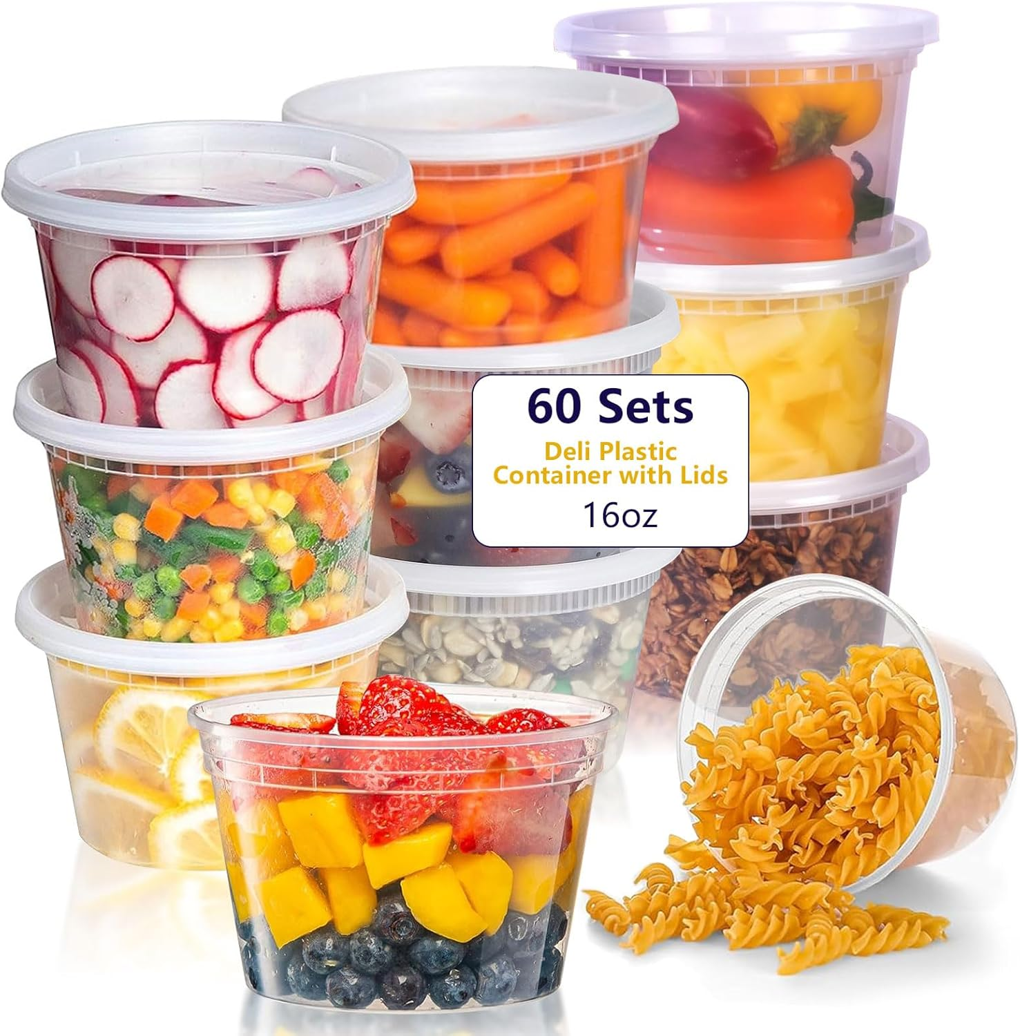36-Pack 32 oz Plastic Deli Food Containers with Lids plastic soup containers ... - Picture 12 of 20