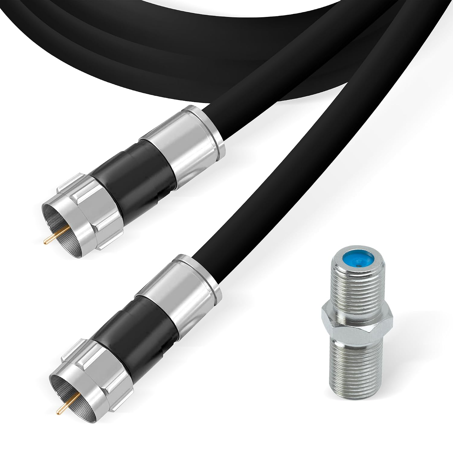 thumbnail image 2 of Wennow 50ft RG6 Coaxial Cable - F-Type Connectors, Black, For Satellite/HDTV/Antenna 2 of 3