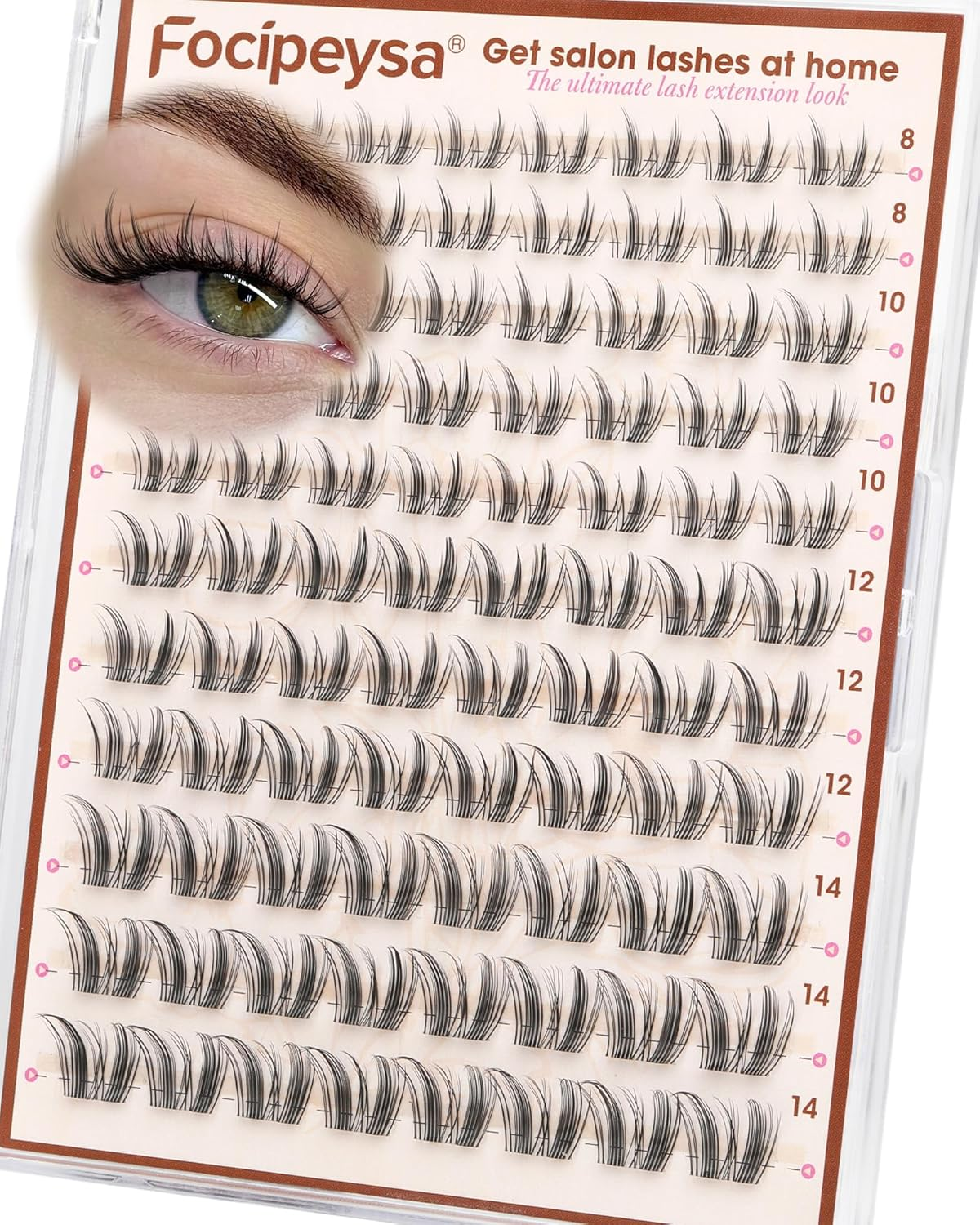 Manga Lash Clusters Wispy Natural Eyelash Clusters 8-14Mm Short Cluster Eyelash Extensions Bunny Lashes Clusters C-Curly Spiky Individual Lashes Soft Invisible Band Cluster Lashes