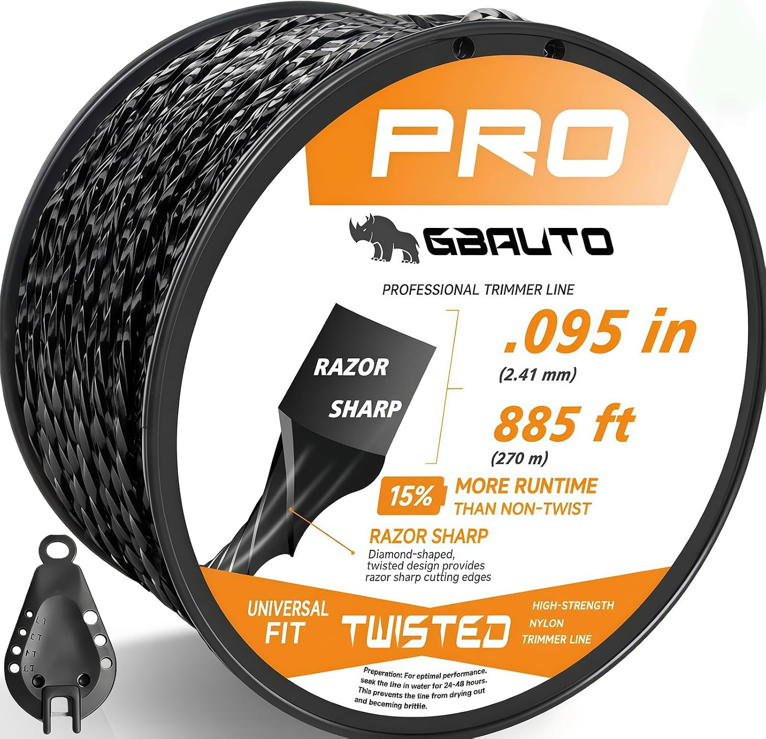 885Ft 0.095" for Black Diamond Trimmer Line for Echo String Trimmer