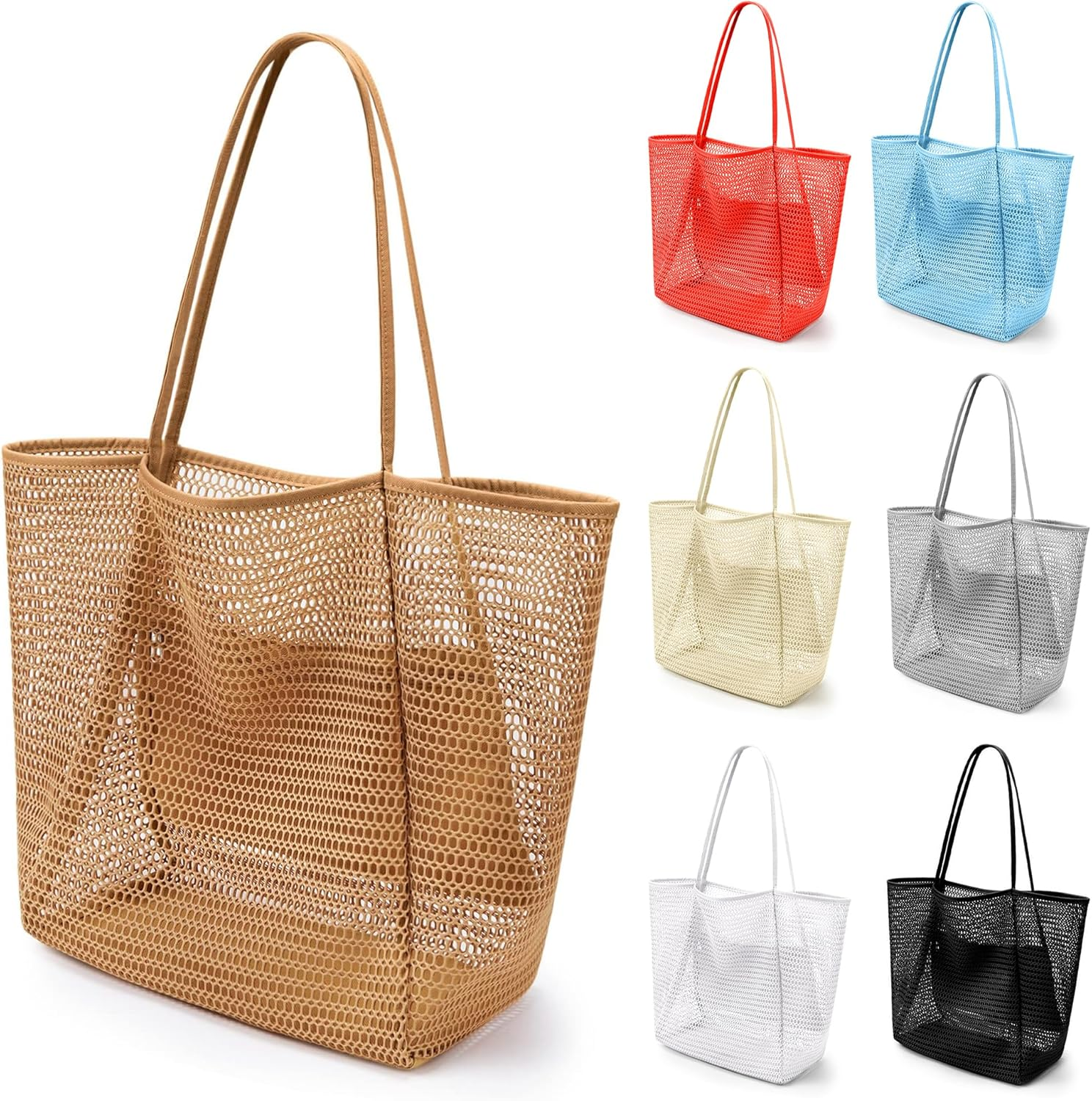 Mesh Tote Beach Bag for Women – Fairycore Crochet Shoulder Bag