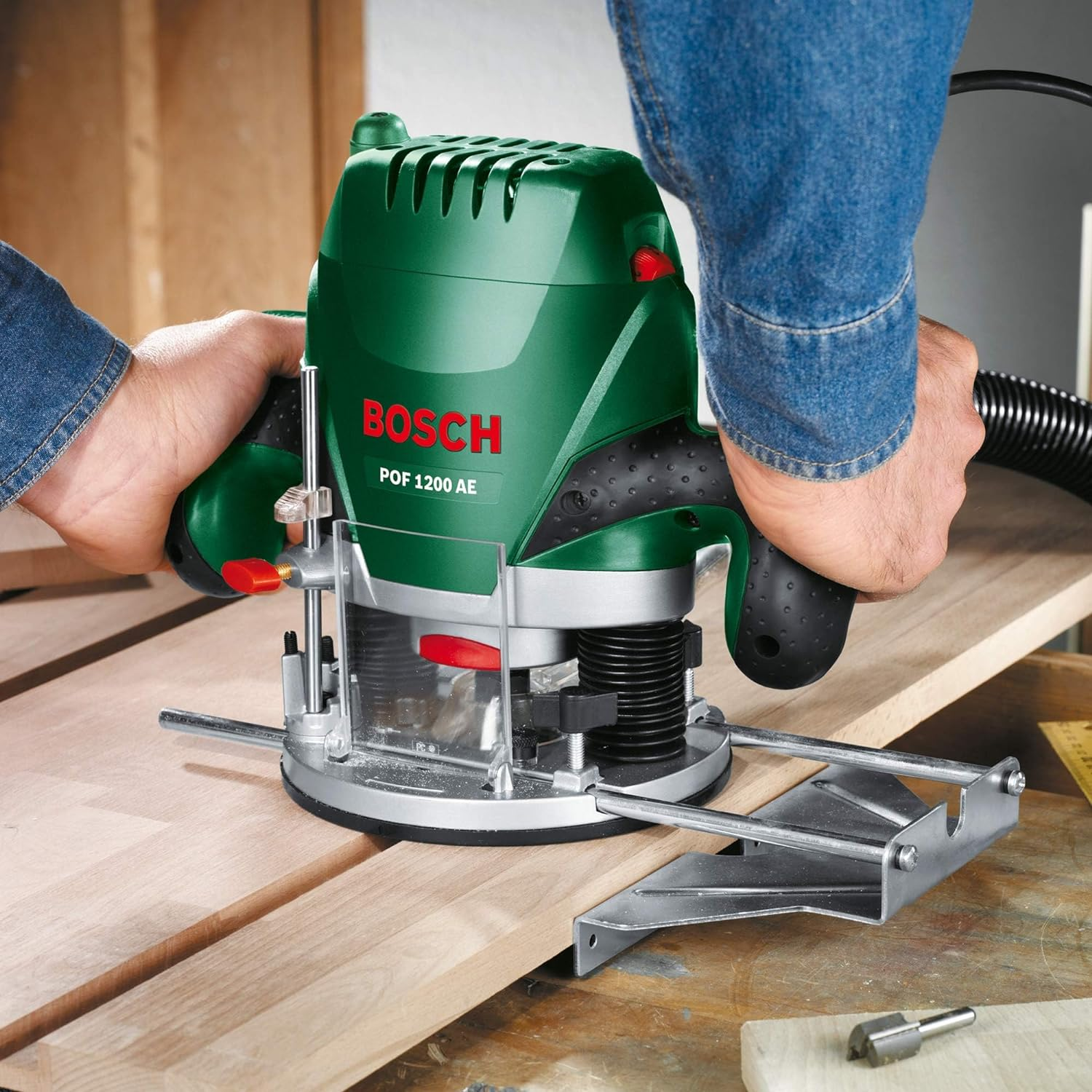 Bosch Home & Garden 1200W Electric Plunge Router with 8mm Bit, Parallel Guide... - Picture 8 of 11