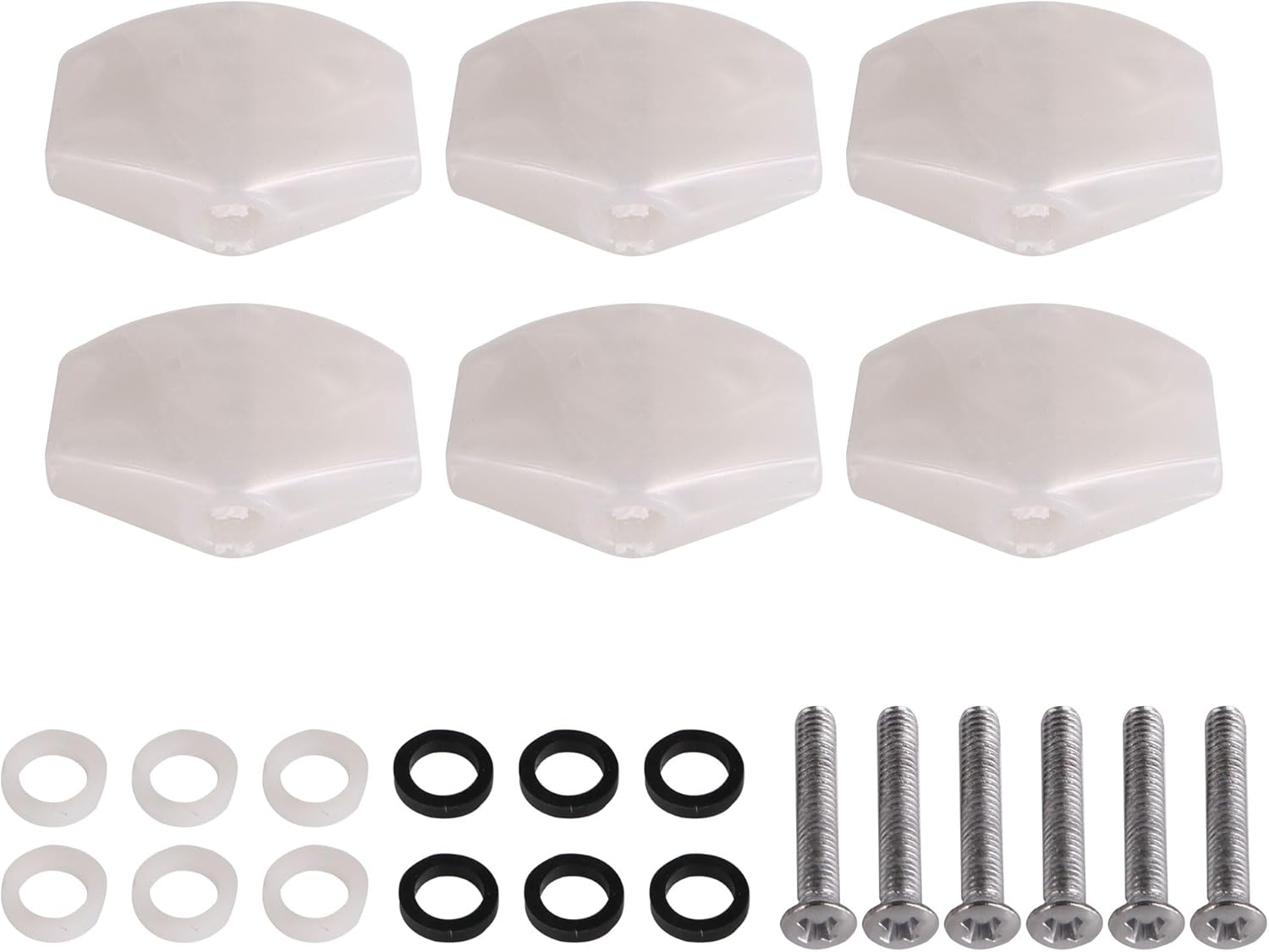 ABS 22X16X5Mm Guitar Tuner Machine Head Buttons White Pearl Tuning Key Buttons Pack of 6