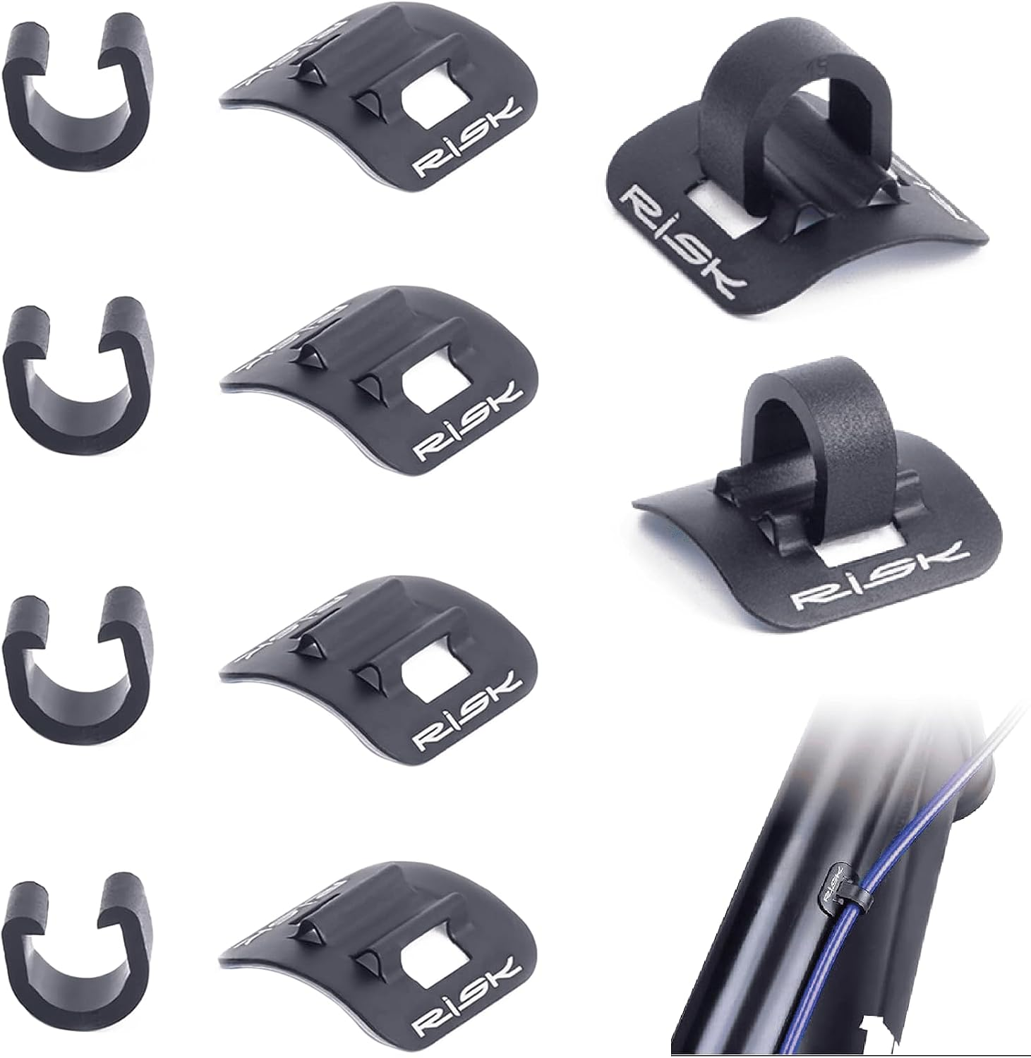 Alloy Bike Cable Guides, 6 Sets Base + Clip, for Bicycle Brake Shifter Derailleur Cable, Fit for Line Tube Housing