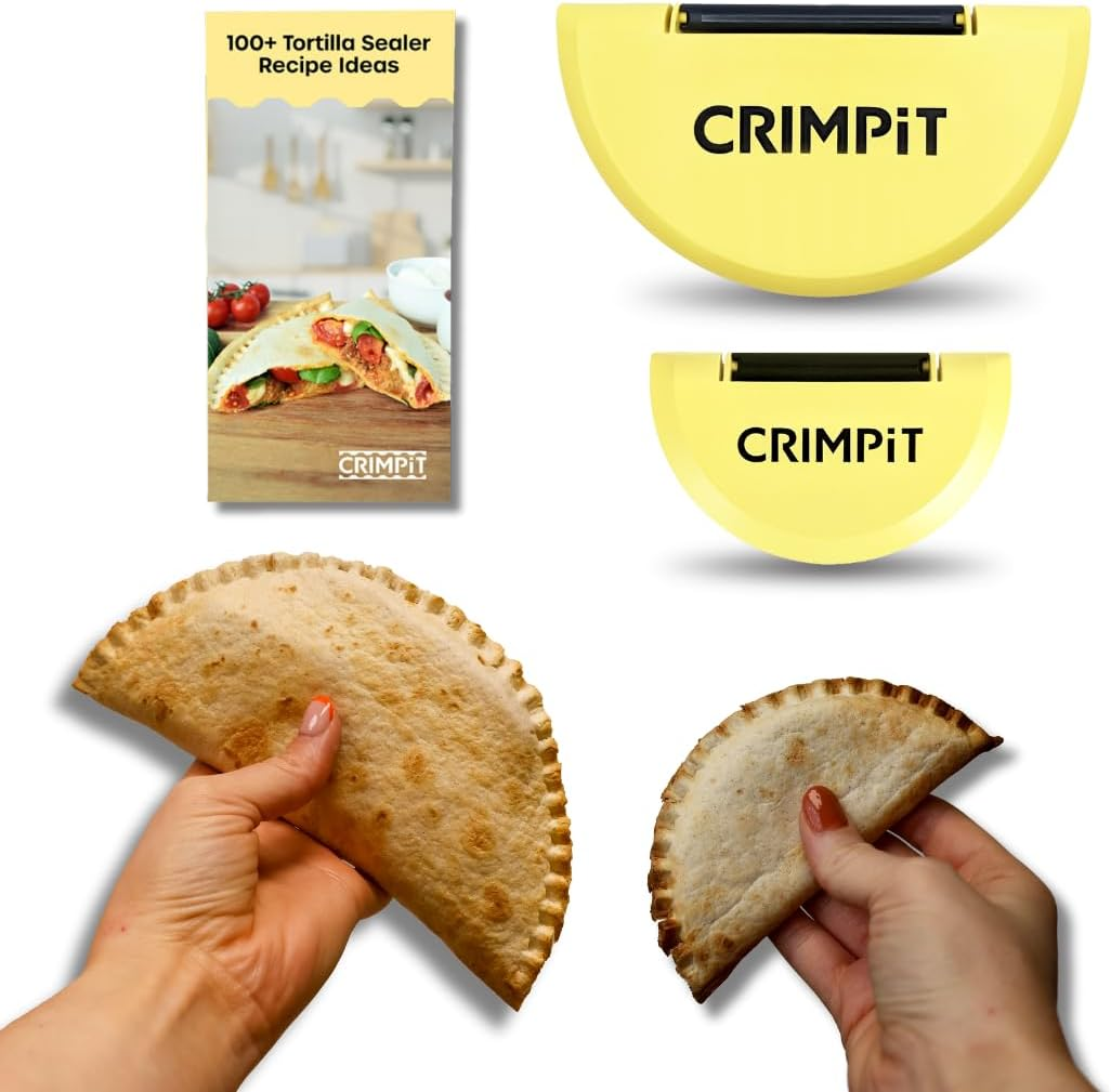 Burrito and Taco Size Sealers with 100+ Recipe Ideas Book. Now Create Mess Free Burritos, Tacos, Calzones, Quesadillas & More -