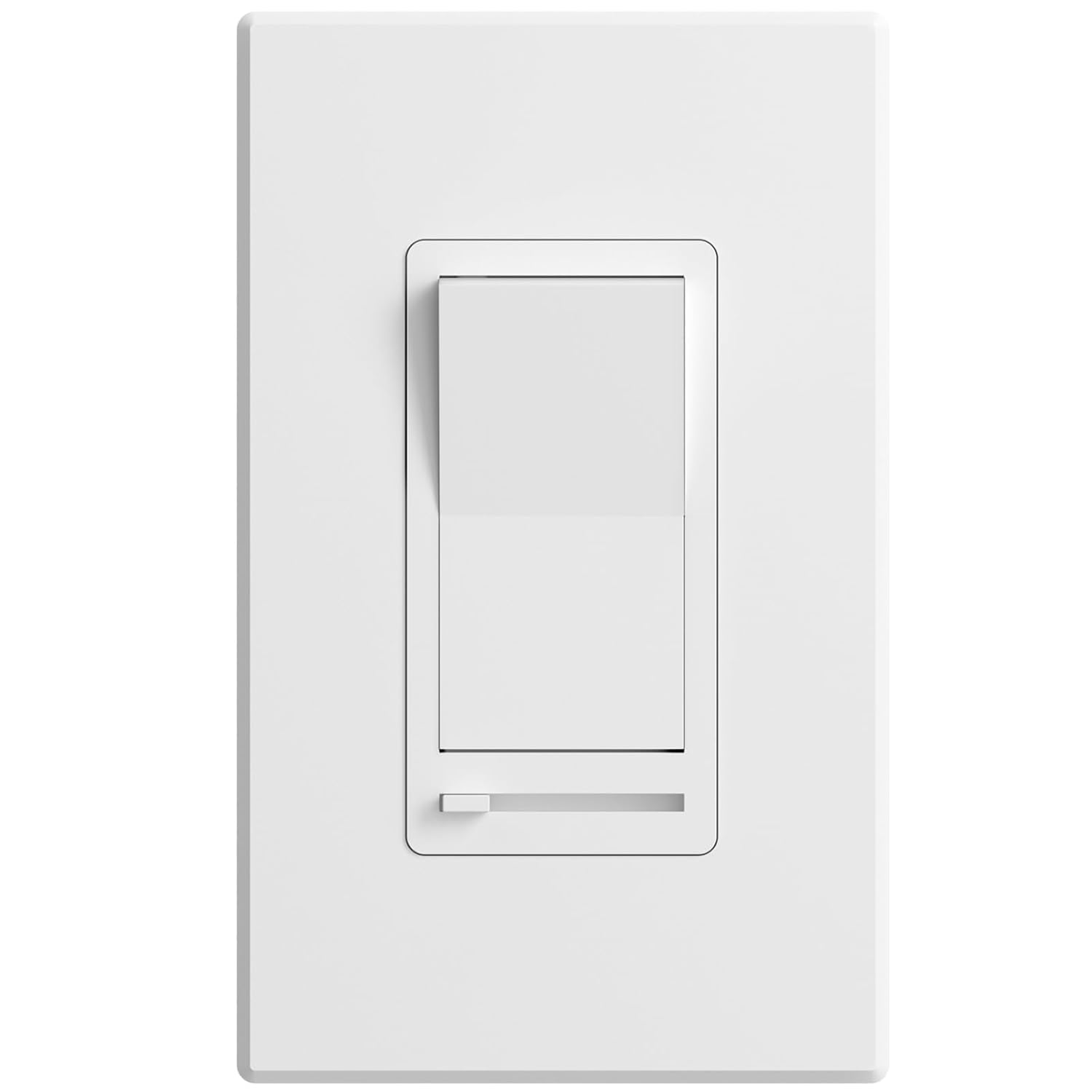 1 Pack Dimmer Light Switch, Single-Pole or 3-Way Compatible Slide Control Dimmer, Suitable for 150W LED Light/Cfl/Incandescent and 600W Tungsten Bulb, Wall Plates and Screws Included, White