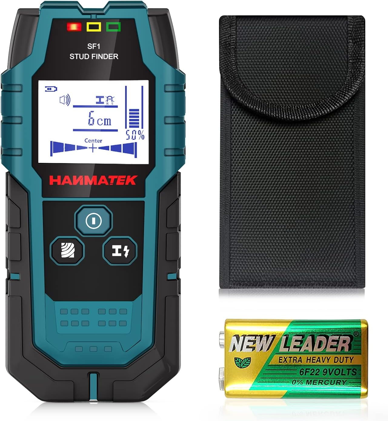 HANMATEK Stud Finder SF1 Wall Scanner 4 in 1 Electronic Stud Sensor with Depth Tracker, Unit Change, for Wood, Metal, Cables, Circuits Detect in Walls
