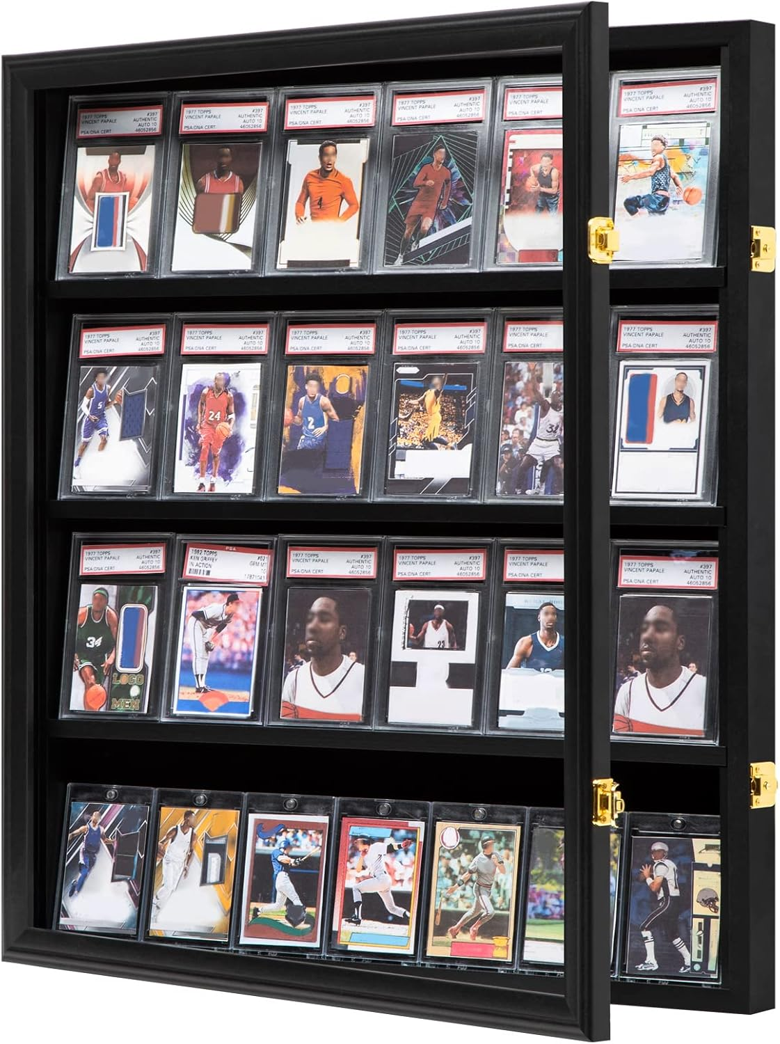 baseball card display case uv protection Case, Graded Sports Card Display for Basketball Football Hockey Trading Cards with Acrylic Transform your space effortlessly and showcase your memorabilia in style! Lockable Baseball Card Display Case